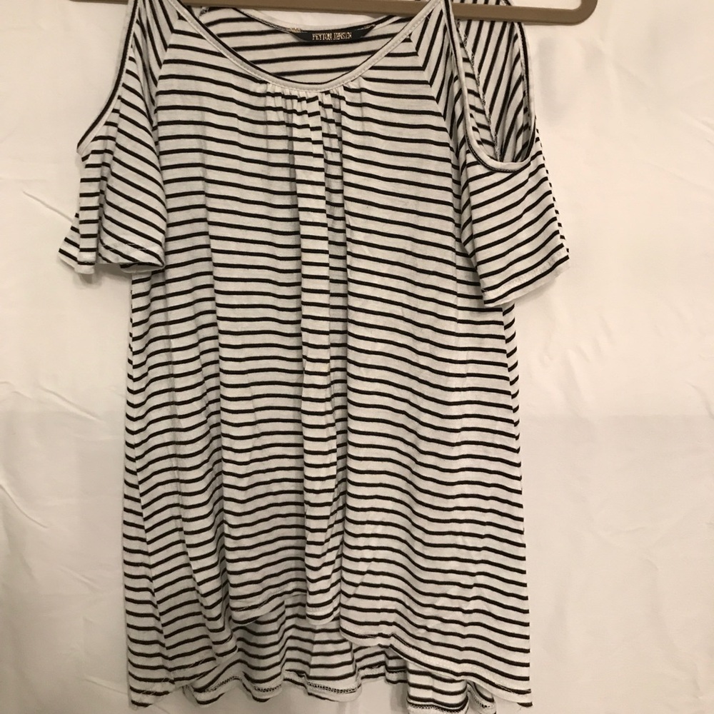 White and Black Stripe Tee